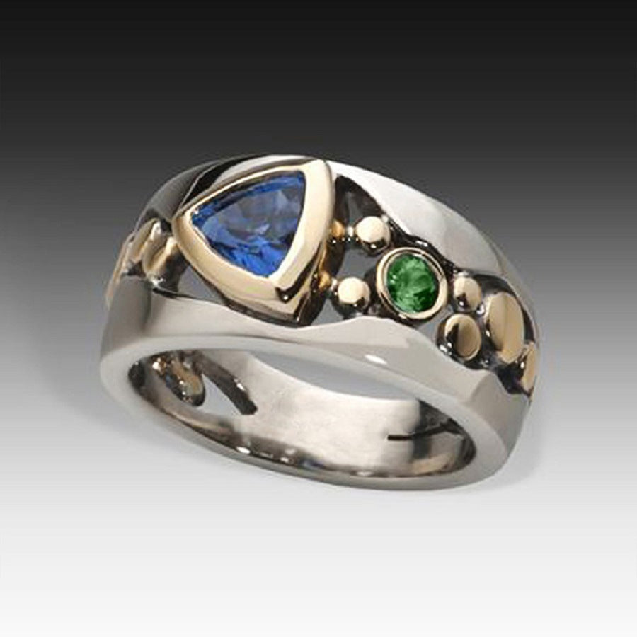 Vintage Blue Crystal Ring Sienna