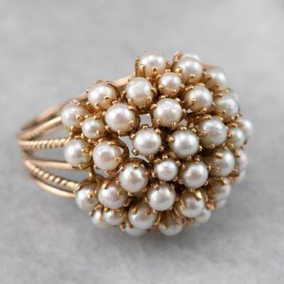 Zola Ring with Embedded Pearl