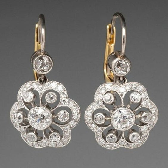 Vintage mandala earrings with crystal