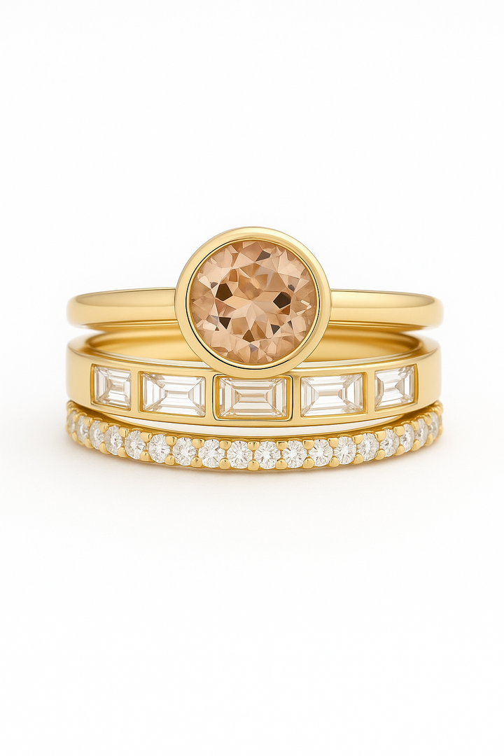 Elegant Gold Crystal Ring